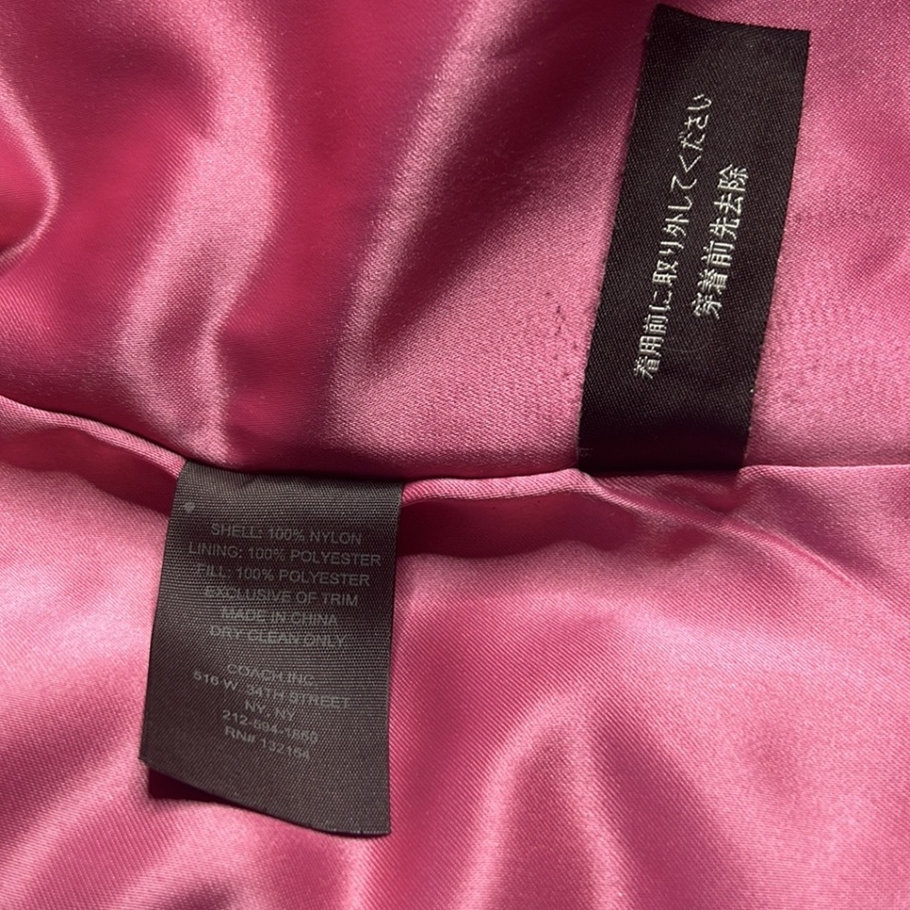 Cute Coach Set Black and Hot Pink Quilted Jacket XL and Tweed Cap M/L - Picture 11 of 16